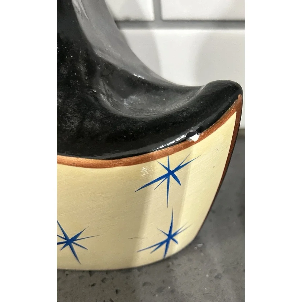 Set of 3 Celestial Sun & Moon Black Yellow‎ Decorative Jars Pitchers Bottles